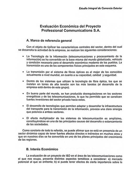 Dictamen de Evaluación Económica del EICE el 14-03-2001.